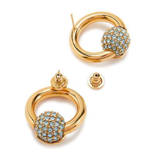 VALENTINO GARAVANI/华伦天奴 女士VLOGO金属与人造水晶耳环 UW2J0G11YCW 2020年秋冬 商品图3