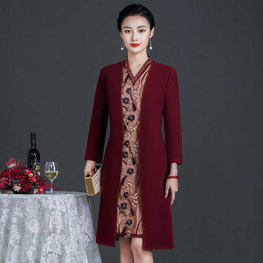 上海旗袍厂ZY-Q5866春装新款假两件连衣裙高贵时尚婚宴礼服 商品图4