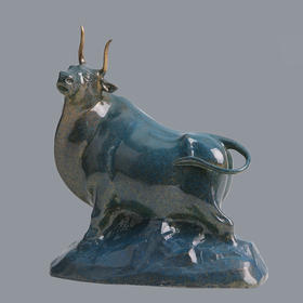 宇达青铜摆件  乔迁作品《劲牛》艺术装饰摆件  高24cm