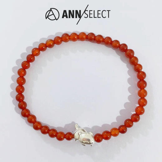 百货世界-ANNANN-红玛瑙纯银小虎吉祥手串 商品图0