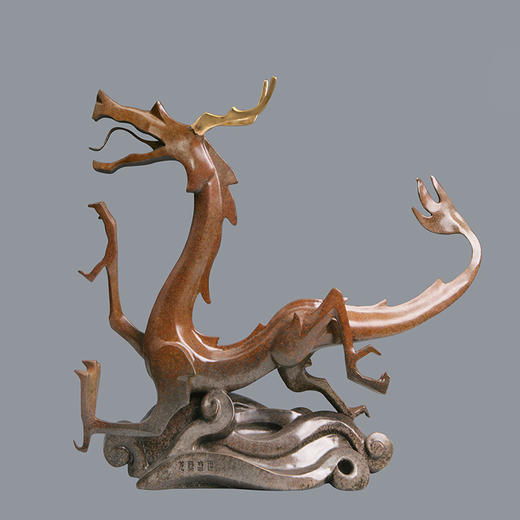 宇达青铜摆件 吴信坤作品《龙腾盛世》艺术装饰摆件  长68cm 商品图0