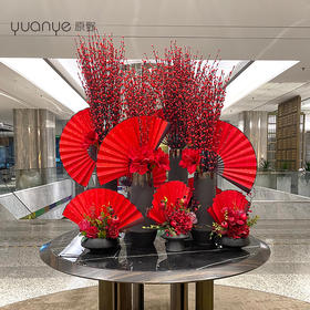 新年装饰花高档酒店大堂仿真花摆件圆桌大厅别墅售楼商场会所假花