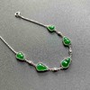 冰种阳绿辣色翡翠葫芦手链18k白金镶嵌 商品缩略图4