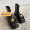 【断码特惠不退换】复古摩登蝴蝶结方头短靴‖甄选进口胎羊皮材质 羊皮中z好的一张皮  质地轻盈柔软细腻  手感滑爽  质感镐  做成半花型的蝴蝶结 方头设计 古典摩登 内里和垫脚采用丝绸羊皮时尚优雅风 商品缩略图4