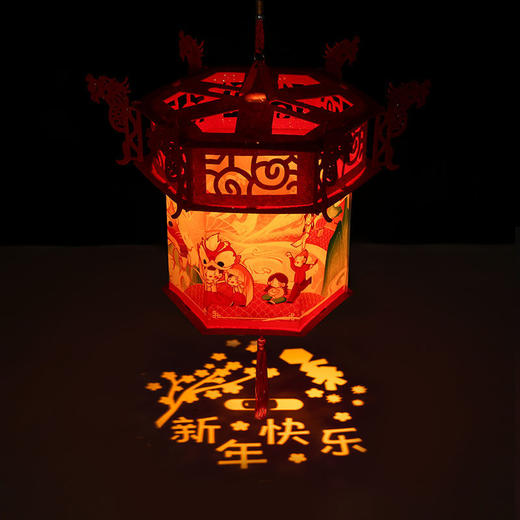 新年元旦春节日灯笼过年幼儿园红色元宵手工diy 儿童手提发光宫灯 商品图5