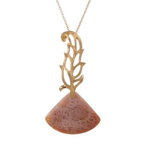 五行之木 限量开运 SECOO名物 X SUB ROSA 项链项饰 9k金镀18K金宝石天然珊瑚玉吊坠/项链 商品图0