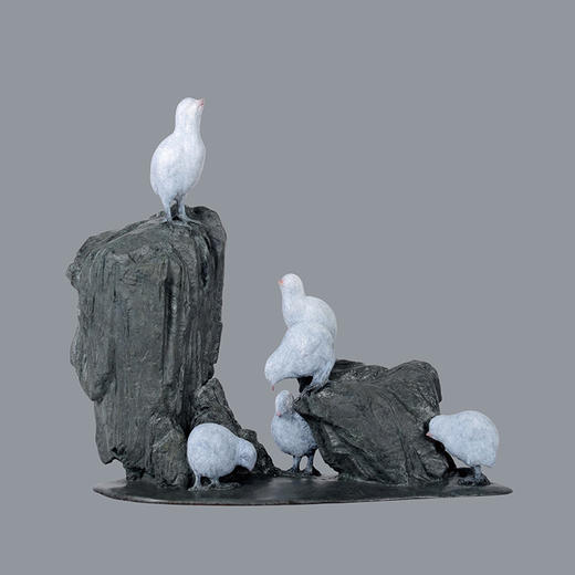 宇达青铜摆件  邹达闻作品  十二生肖鸡《吉鸡高声》艺术装饰摆件  高40cm 商品图0