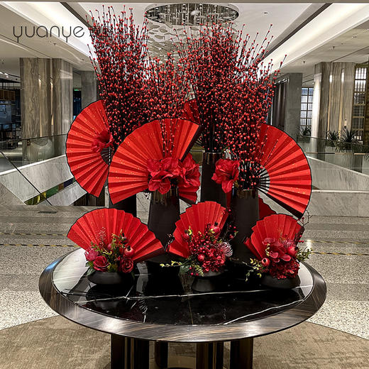 新年装饰花高档酒店大堂仿真花摆件圆桌大厅别墅售楼商场会所假花 商品图2