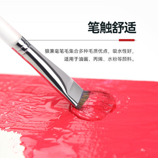 中盛画材 狼毫水粉笔套装油画笔套装水粉丙烯画笔磨砂杆画具画材122 商品图3