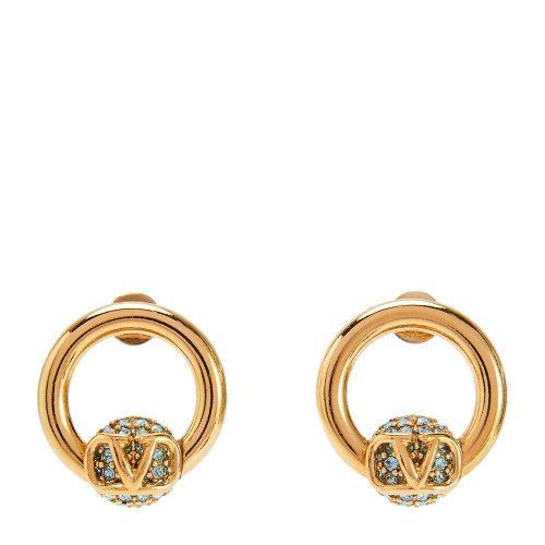 VALENTINO GARAVANI/华伦天奴 女士VLOGO金属与人造水晶耳环 UW2J0G11YCW 2020年秋冬 商品图0