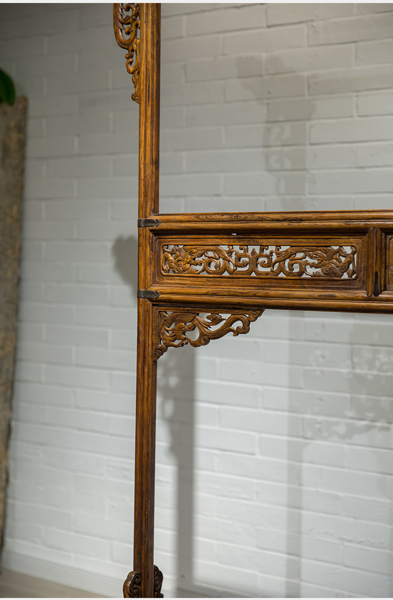 明末清初 黄花梨透雕龙纹衣架