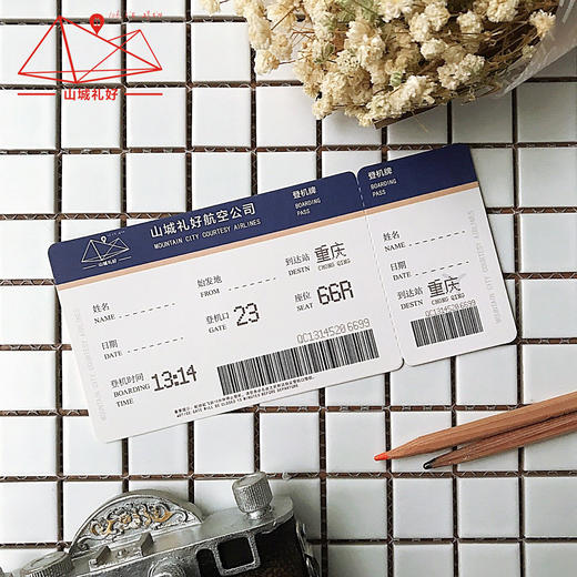 山城机票明信片一张/明信片/重庆原创伴手礼/旅游纪念品 商品图3