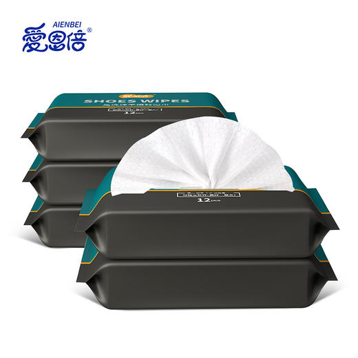 爱恩倍 免洗速干擦鞋湿巾12片*5包 小白鞋运动鞋球鞋去污洗鞋神器 商品图2