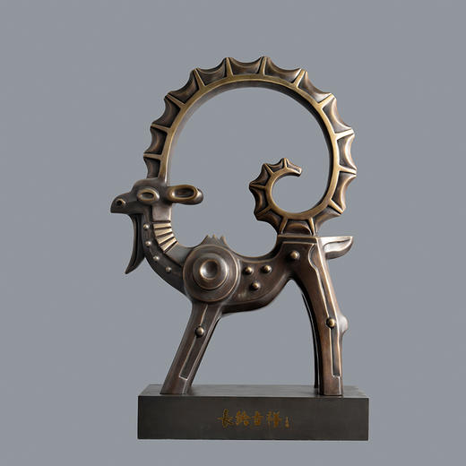 宇达青铜摆件 韩美林作品《长发吉祥》艺术装饰摆件  高56cm 商品图0