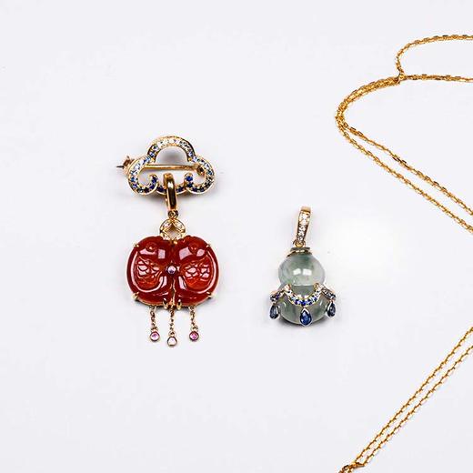 祥云翡翠葫芦胸针\吊坠双戴款【现货】 商品图2