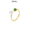 ZEGL玉石戒指女轻奢小众设计精致高级感指环复古装饰食指开口戒指 商品缩略图0