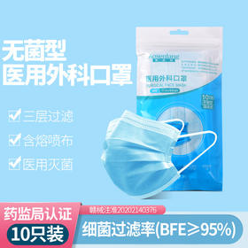 【成人医用外科口罩】一次性医用外科口罩正规三层含熔喷布男女透气防病毒