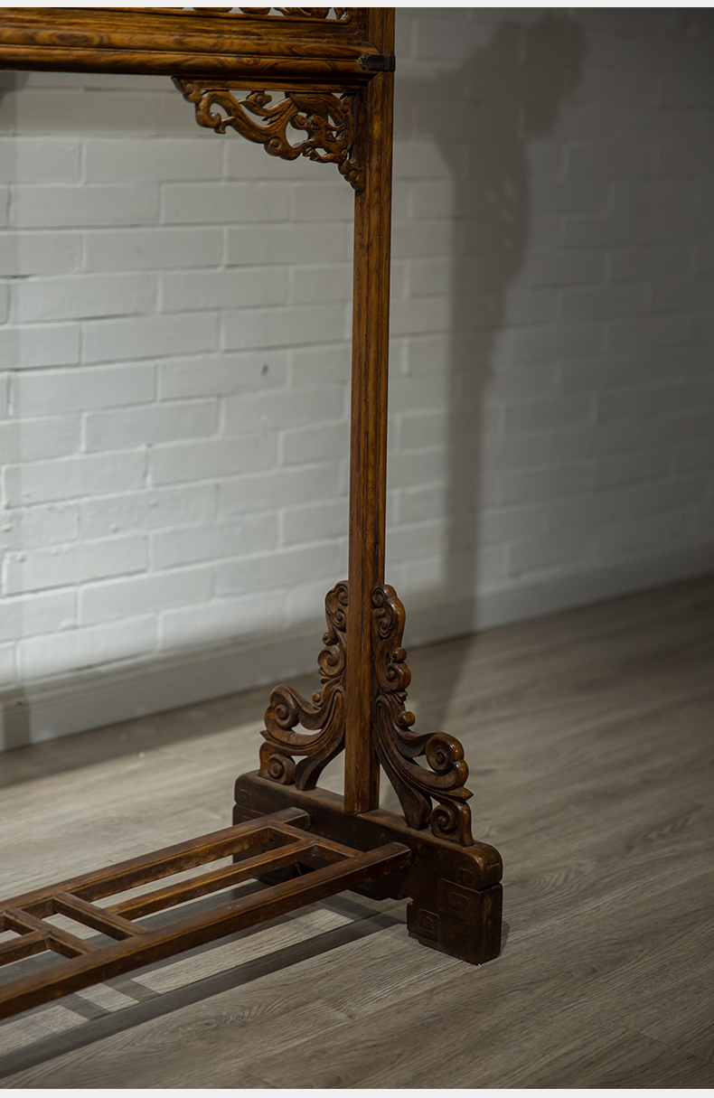 明末清初 黄花梨透雕龙纹衣架