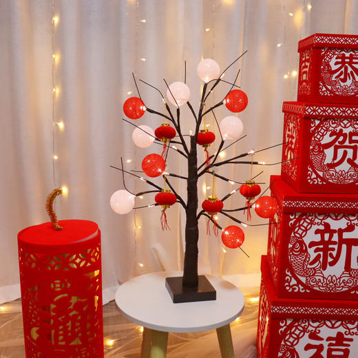 元旦新年美陈布置灯树春节场景布置摆件元旦酒店大厅过年装饰家用 商品图9