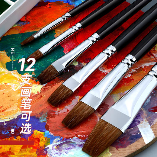 中盛画材 狼毫油画笔套装 平峰水粉笔单支 考试用油画笔102 商品图4