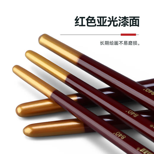 中盛画材 斜峰尼龙毛短杆丙烯笔 油画笔水粉笔水彩笔考试用840 商品图3