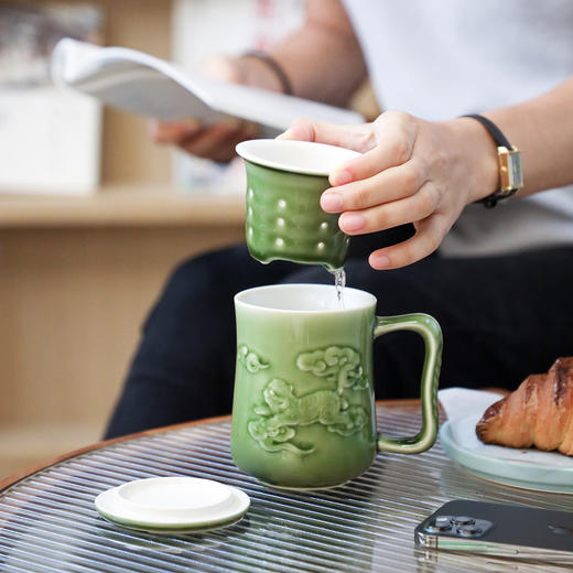 虎啸风生三件杯(含茶漏） 400ml 商品图0