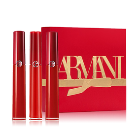 ARMANI阿玛尼 圣诞新春限量版红管唇釉口红三件套3.5ml*3（206#+400#+405#）意大利
