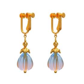 花舞大唐.石榴裙耳夹 黛粉萤【北京同城闪送】