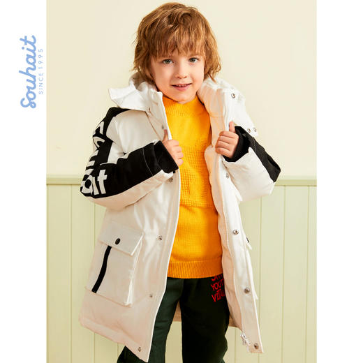 水孩儿男童羽绒服中长款外套冬新款中大男童加厚保暖 商品图2