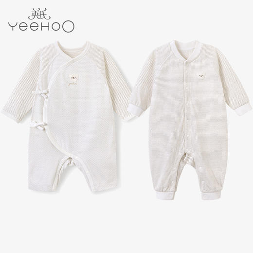 英氏有机棉内衣男女新生儿爬服连体衣YLAAJ02006A YLHAJ02006A 商品图0