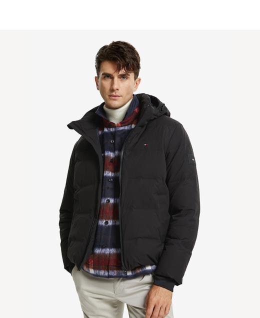 Tommy 男装简约灰鹅绒小绣标拉链连帽羽绒服 MW0MW19738RF 商品图0