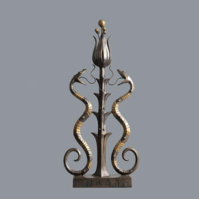 宇达青铜摆件 韩美林作品《银蛇漫舞》艺术装饰摆件  高60cm