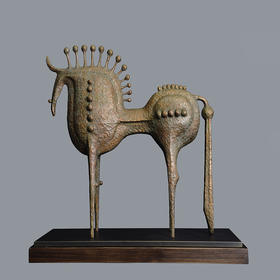 宇达青铜摆件 韩美林作品《马》限量艺术装饰摆件  长45cm