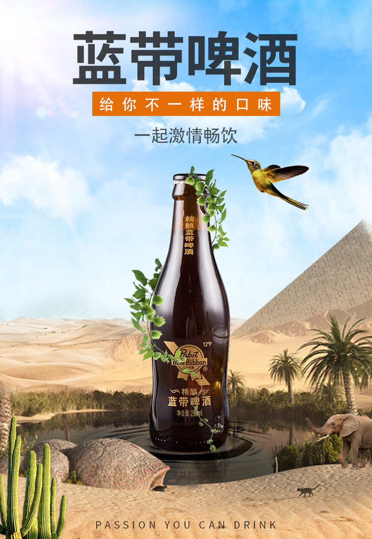 蓝带精酿 12度啤酒258ml*6 瓶装 12°p 优质麦芽醇厚口感黄啤酒