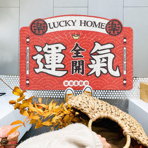 钱来拜访  新年国潮进门地垫 防滑脚垫子丝圈门垫地毯 商品图1