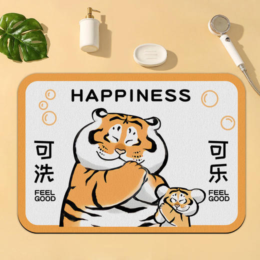 【第二代升级，一步吸干】胖虎硅藻泥浴室软垫门口速干脚垫卫生间厕所垫子大尺寸门垫吸水垫 商品图9