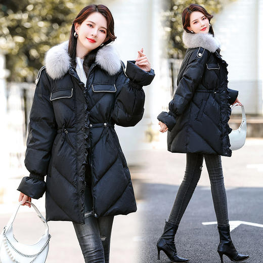 冬季新款女士韩版宽松中长款时尚保暖衣外套  HR-WA09199 商品图2