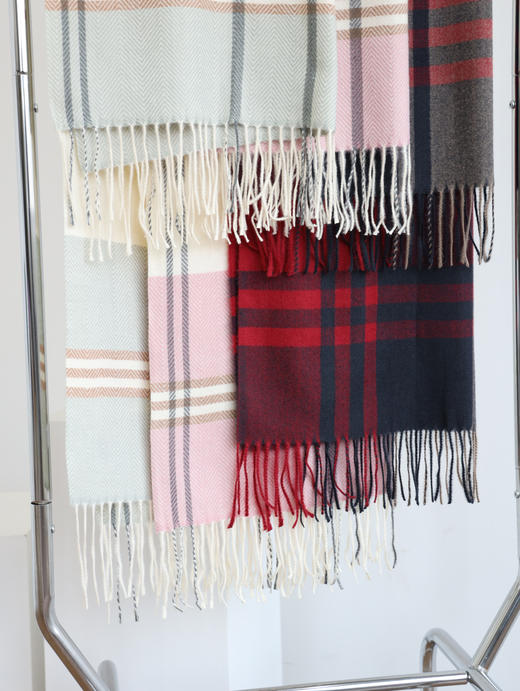 日单 超值单品 羊毛混纺 格纹拼接款 情侣款 三色入 PJ560 商品图2