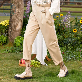 ZIHAN紫涵直筒阔腿休闲裤2022春装新款垂感长裤高腰显瘦百搭潮附腰带包Z2Z01ZS508