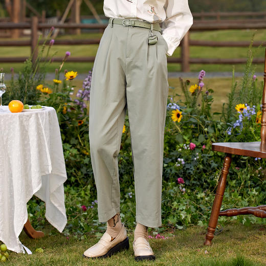 ZIHAN紫涵直筒阔腿休闲裤2022春装新款垂感长裤高腰显瘦百搭潮附腰带包Z2Z01ZS508 商品图3