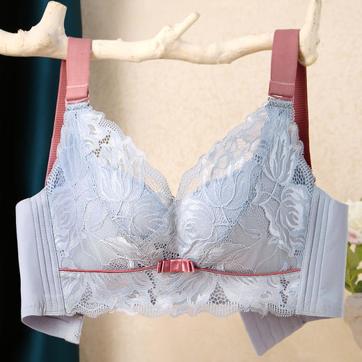 清涵脆梨 文胸 乳胶抑菌防螨性感蕾丝矫正胸型小胸聚拢调整型文胸 商品图12