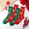 袜子男女红袜子本命年踩小人秋冬款东北大花袜国潮风 商品缩略图0