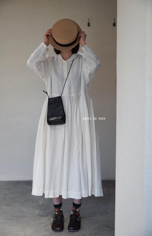 Gauze亚麻/黑长袖连衣裙 商品图0