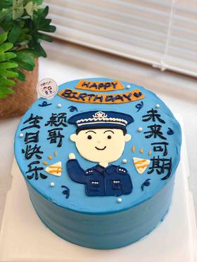 手绘警察奶油蛋糕 下单前请仔细阅读商品详情