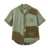 DDVR/岚褛 绿色油蜡布拼接补丁款棒球衬衫 商品缩略图0