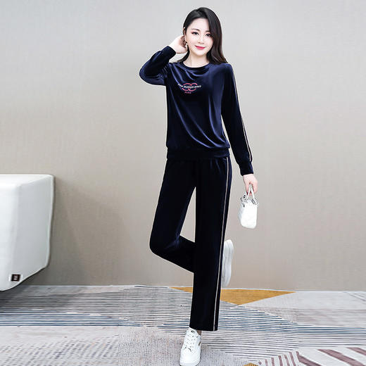 YWE  WLH1616时尚气质金丝绒两件套装 商品图2