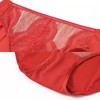 安莉芳内裤女士结婚新娘本命年红色蕾丝包臀低腰三角裤E200416 商品缩略图4
