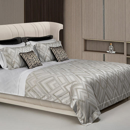 【ROYALCOVER】罗卡芙欧式简约几何纹 意大利进口提花四件套菲尔德 商品图1