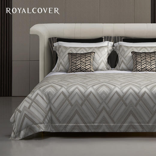 【ROYALCOVER】罗卡芙欧式简约几何纹 意大利进口提花四件套菲尔德 商品图0