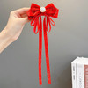 【新年蝴蝶结发夹】喜庆红色蝴蝶结发夹儿童女童过年新年流苏发卡发饰头饰女宝宝超仙飘带 商品缩略图6